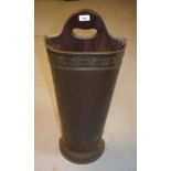 Early 20th Century mahogany and copper umbrella stand of tapering form, 76cm high Good condition, no