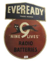 Reproduction enamel sign, ' Eveready Radio Batteries ', 60 x 44cm