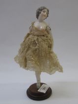 Late 19th / early 20th Century articulated porcelain doll in the form of a ballet dancer by