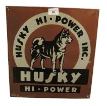Reproduction enamel sign, Husky Hi-Power, 38 x 36cm
