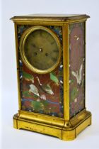 Large late 19th Century French ormolu library clock, the case decorated with inset Japanese