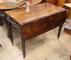 19th Century mahogany rectangular drop-leaf Pembroke table, together with a 19th Century walnut