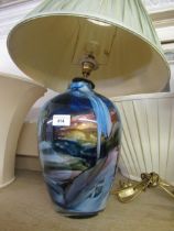 Sylvie Montagnon, art glass oviform table lamp, 30cm high, paper label to the base The lamp top will