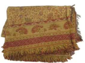 Mid 20th Century Indian machine woven bed or table cover, 230 x 156cm, together with another