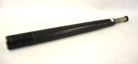 Dollond black leather cased telescope, 64cm unextended