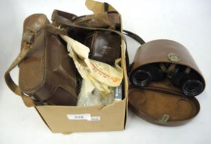 Pair of Carl Zeiss 8 x 30 binoculars in fitted case, together with a Solida camera and