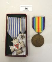 Belgian Political Prisoner medal 1940 - 45 with ribbon and miniature, together with a Belgian