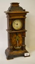 Late 19th / early 20th Century Continental walnut miniature longcase clock, the enamel dial with