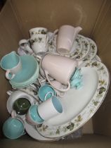 Quantity of Royal Doulton Larchmont pattern dinner and teaware, six Susie Cooper cups and saucers