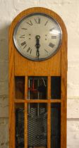 20th Century oak cased master clock, 130cm high