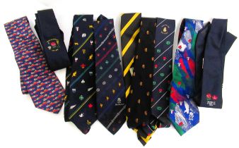 Quantity of sports related ties, including rugby Six Nations, motor racing etc.