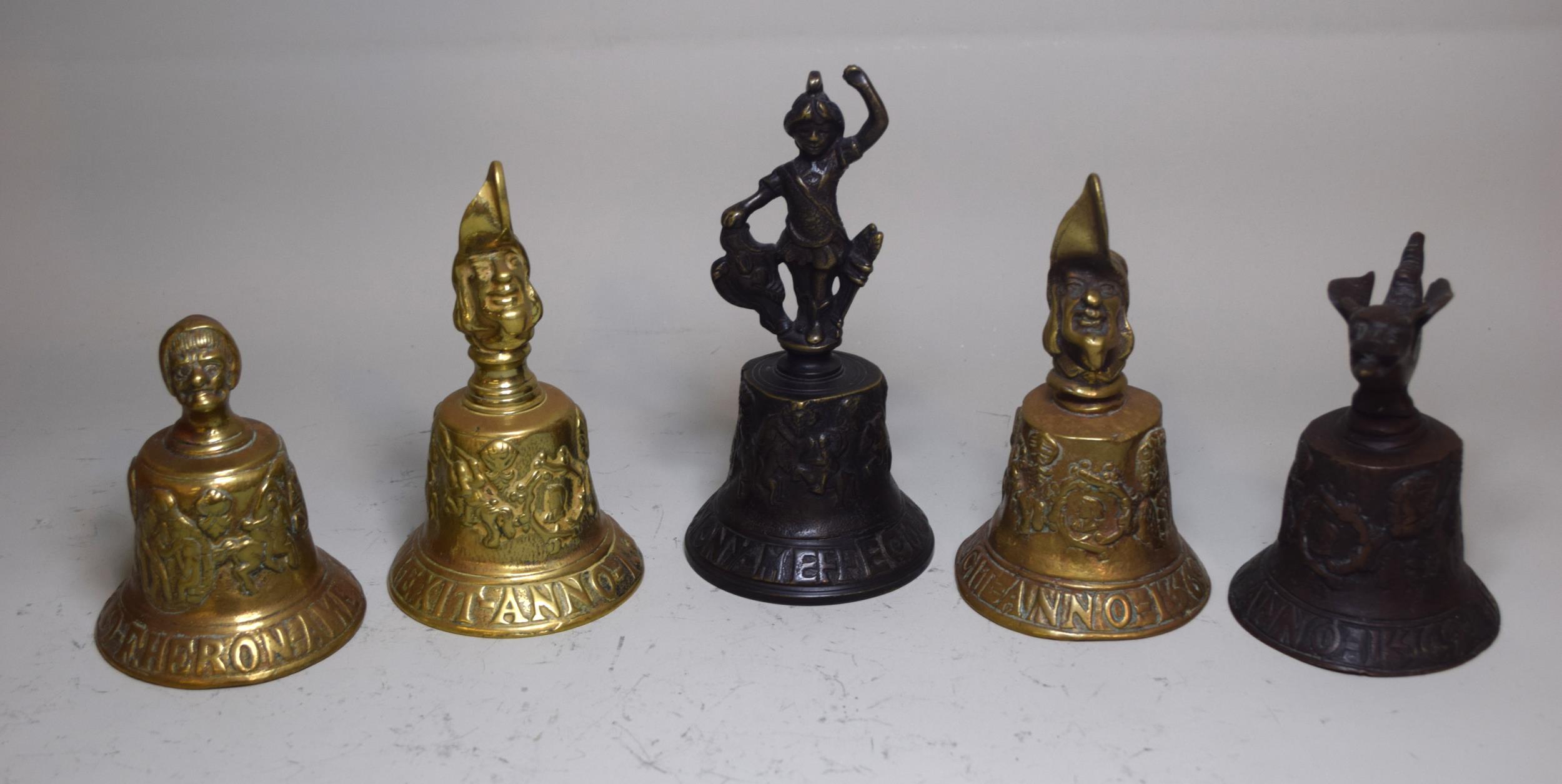 F. Heron Hemony, group of five bronze bells