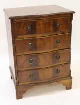 19th Century mahogany single door bedside cabinet, mahogany four drawer bedside chest and a standard