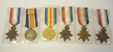 World War I three medal group to 1966, Private A.W. Hexter RAMC, together with three other 14/18