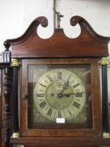 18th Century brass and silvered longcase clock movement with Roman numerals, subsidiary dial (