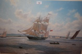 Group of four Naval related prints by various artists including J. Steven Dews, Robert Taylor and
