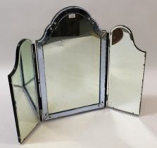 Venetian style triple mirror with bevelled edge, 76cm high x 98cm wide