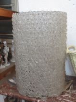 Large modern Art glass cylindrical light fitting, 14cm high