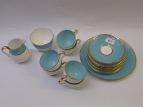 Wedgwood pale blue and gilt six place setting tea service