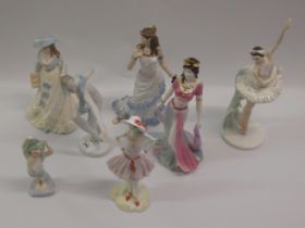 Herend porcelain figure of a girl dancer, 21cm high, two Coalport figures ' Aida ' and ' Salome ',
