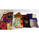 Quantity of various scarves, mainly silk including Renato Balestra, Jaeger, Jacqmar, Paul Smith etc.