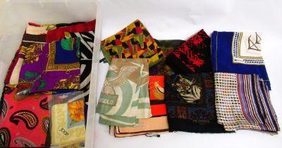 Quantity of various scarves, mainly silk including Renato Balestra, Jaeger, Jacqmar, Paul Smith etc.