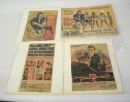 Reproduction James Bond ' Dr. No ' mini quad poster, 10.25ins x 13.75ins, together with three others