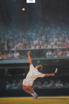 Terence J. Gilbert, artist signed Limited Edition coloured lithograph ' Stefan Edberg ', No. 43 of