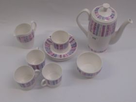 Shelley eleven piece coffee set, Fjord pattern 1960