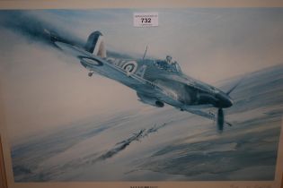 Group of three signed RAF Spitfire aviation prints by Robert Taylor, ' Battle of Britain VC ', 31