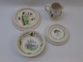 Ashtead potters group of four pieces of Winnie The Pooh decorated items numbers 12, 15, 19 and 24