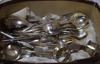 Quantity of mid 20th Century Danish silver plated and stainless steel cutlery and a small quantity