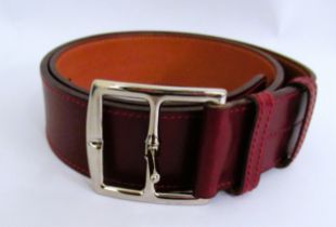 Hermes Etriviere 32 ladies burgundy leather belt We think the size is 100cm measuring leather