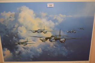 Group of three signed RAF aviation related prints ' Mosquito ', Frank Wootton, 42 x 61cm (signed