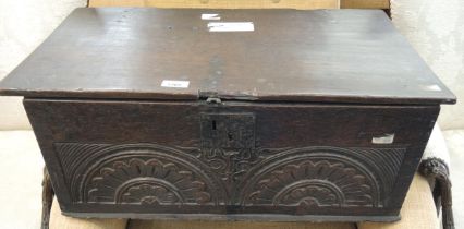Rectangular oak Bible box, 66 x 37 x 26cm