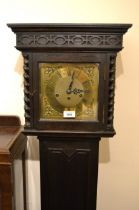 Early 20th Century oak cased three train grandmother clock