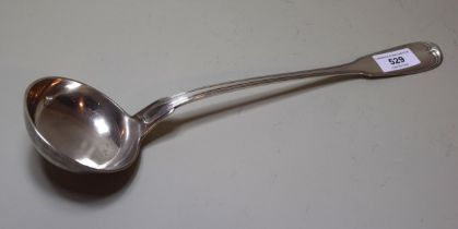 Continental silver Fiddle and Thread pattern punch ladle, 7.5oz