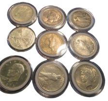 1oz Fine silver U.S. one dollar coin, together with eight other various 20th Century one dollar