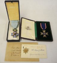 Member of the Royal Victorian Order (5th Class) medal in fitted case, together with a French