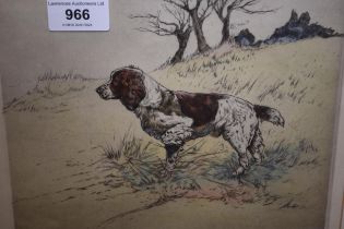 Henry Wilkinson, signed Limited Edition etching, study of a gun dog, together with two etchings of