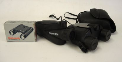 Pair of Pentax 10 x UCFG binoculars, pair of Debonair 3.5 x 20 binoculars and a GoScope small