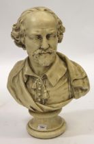 Plaster bust of William Shakespeare, 54cm high