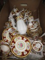 Royal Albert Lady Hamilton pattern twelve place setting tea service One cup has a hairline crack,