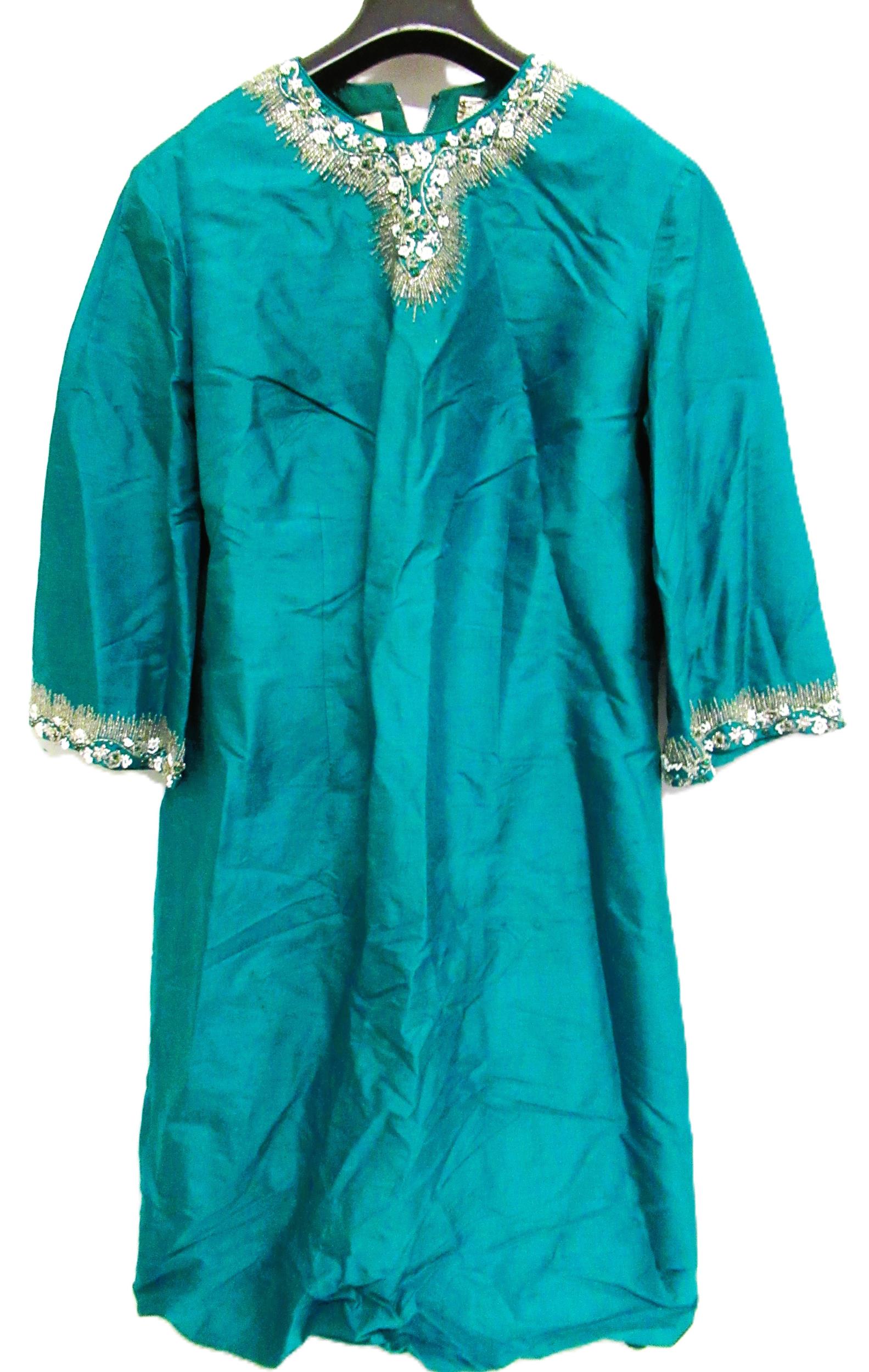 Harrods, London, ladies beaded silk kaftan style dress, a ladies embroidered Chinese reversible