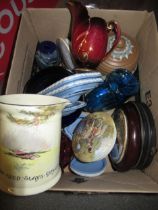 Group of five 19th Century Prattware pot lids, Royal Doulton Robin Hood jug and various other