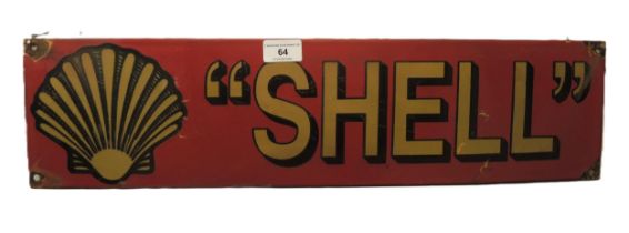 Reproduction enamel sign, Shell, 61 x 15cm