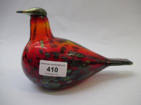 Ittalia ruby glass figure of a bird by Oiva Toikka In good condition, no damages