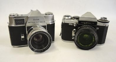 Kodak Retina Reflex III 35mm camera with Retina Xenon F1.9 lens, together with an Edixa Prismat