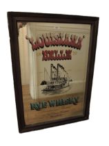 Louisiana Belle Rye whisky advertising mirror, 89 x 63cm