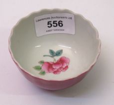 Oriental rose bowl, having interior floral enamel decoration, unmarked, 4cm high, 7.5cm diameter